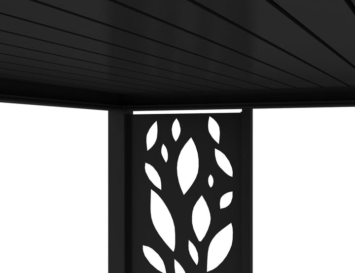 Baltic Freestanding Pergola Patterned Privacy Panel, Size: 0.740m, Colour: Black