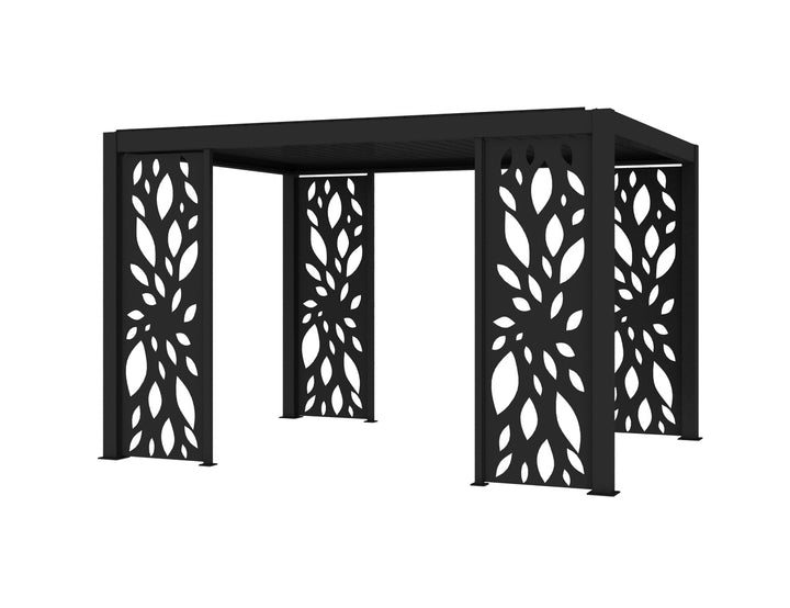 Baltic Freestanding Pergola Patterned Privacy Panel, Size: 0.740m, Colour: Black