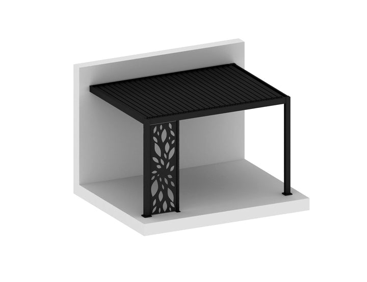 Caribbean Wall Mounted Pergola Patterned Privacy Panel, Size: 0.73m, Colour: Black