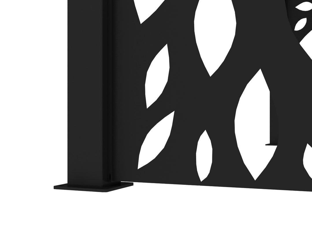 Baltic Freestanding Pergola Patterned Privacy Panel, Size: 0.740m, Colour: Black
