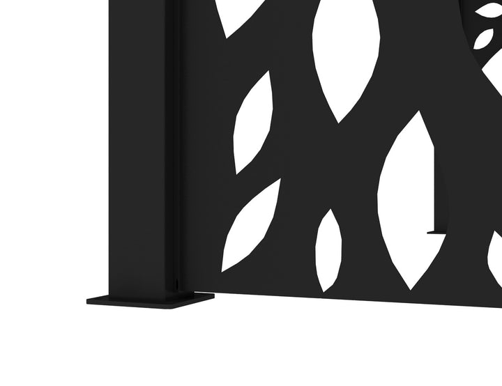Baltic Freestanding Pergola Patterned Privacy Panel, Size: 0.740m, Colour: Black