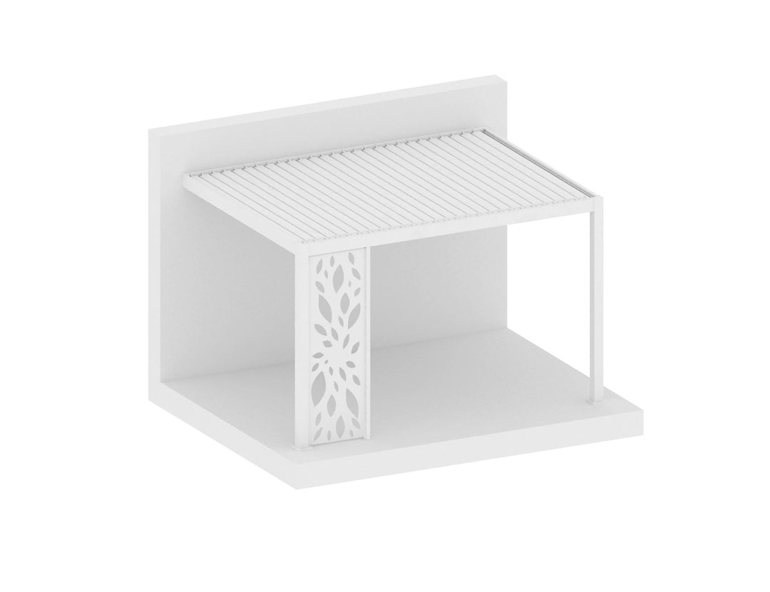Caribbean Wall Mounted Pergola Patterned Privacy Panel, Size: 0.73m, Colour: White