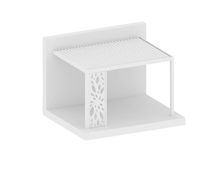 Caribbean Wall Mounted Pergola Patterned Privacy Panel, Size: 0.73m, Colour: White