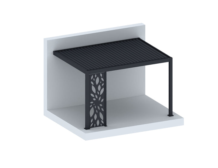 Tasman Wall Mounted Pergola Patterned Privacy Panel, Size: 0.836m, Colour: Charcoal