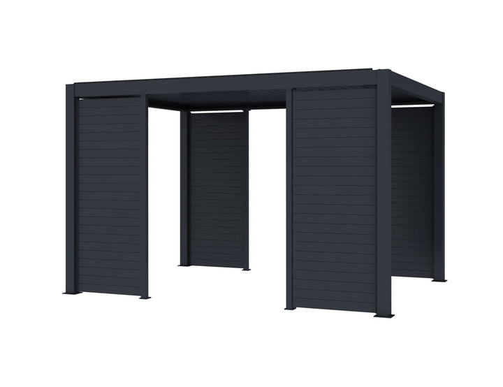 Tasman Freestanding Pergola Tongue and Groove Privacy Screen, Size: 1.28m, Colour: Charcoal