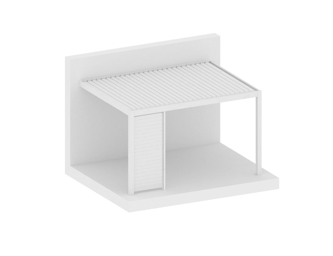 Tasman Wall Mounted Pergola Tongue and Groove Privacy Screen, Size: 1.28m, Colour: White