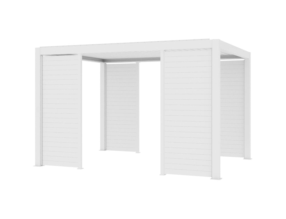 Tasman Freestanding Pergola Tongue and Groove Privacy Screen, Size: 1.28m, Colour: White