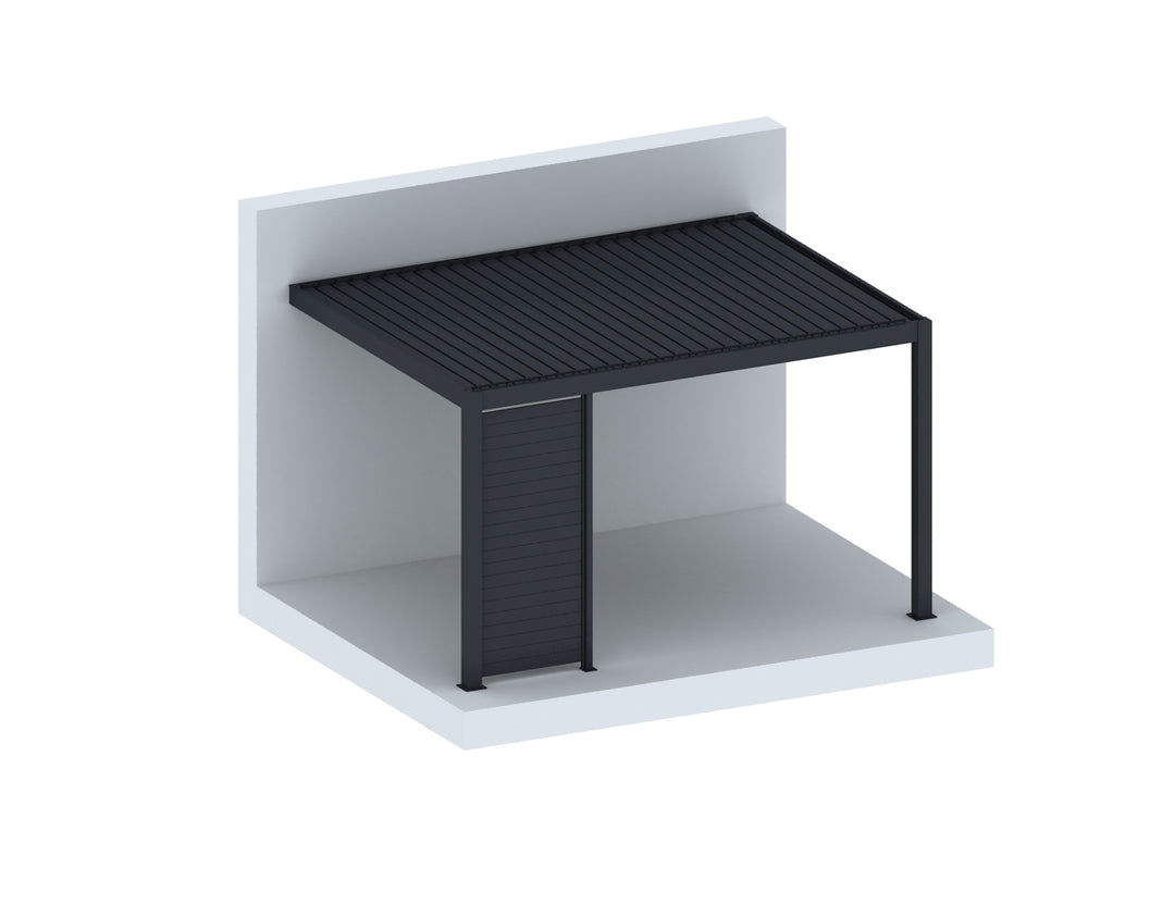 Tasman Wall Mounted Pergola Tongue and Groove Privacy Screen, Size: 1.28m, Colour: Charcoal