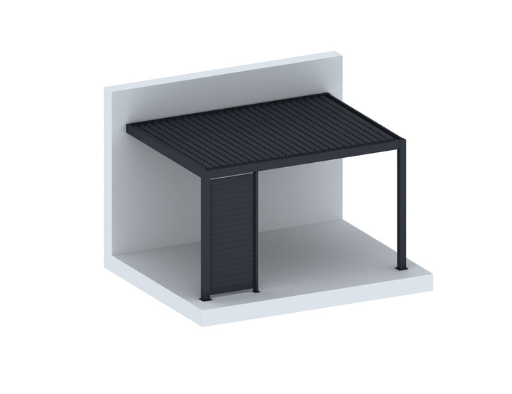 Tasman Wall Mounted Pergola Tongue and Groove Privacy Screen, Size: 1.28m, Colour: Charcoal