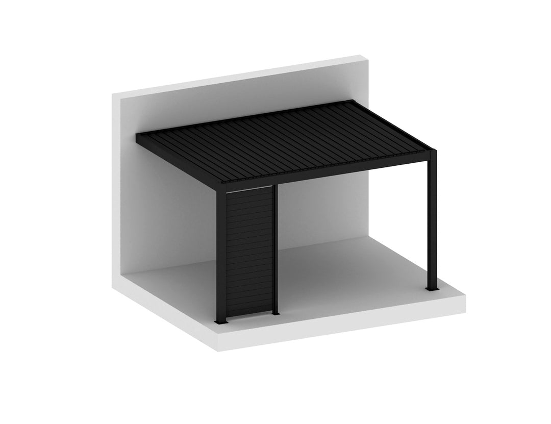 Caribbean Wall Mounted Pergola Tongue and Groove Privacy Screen, Size: 1.116m, Colour: Black