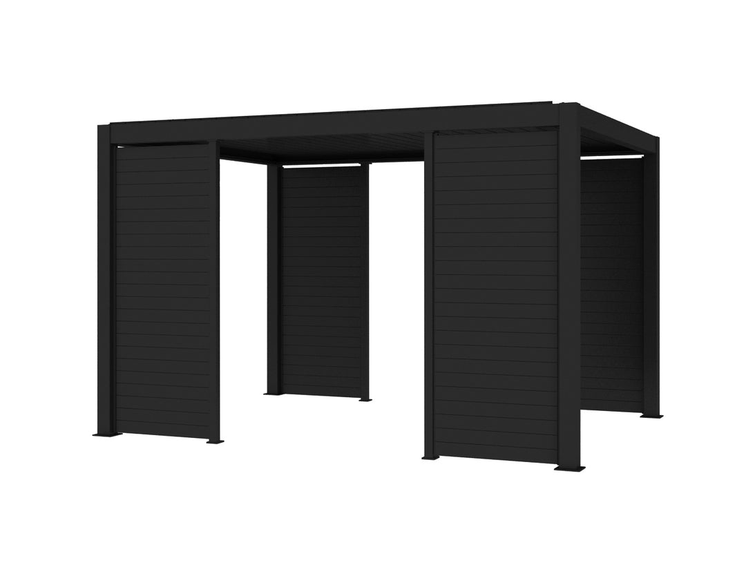 Atlantic & Caribbean Freestanding & Caspian Series Pergola Tongue and Groove Privacy Screen, Size: 1.116m, Colour: Black