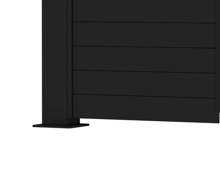 Tasman Wall Mounted Pergola Tongue and Groove Privacy Screen, Size: 1.28m, Colour: Black