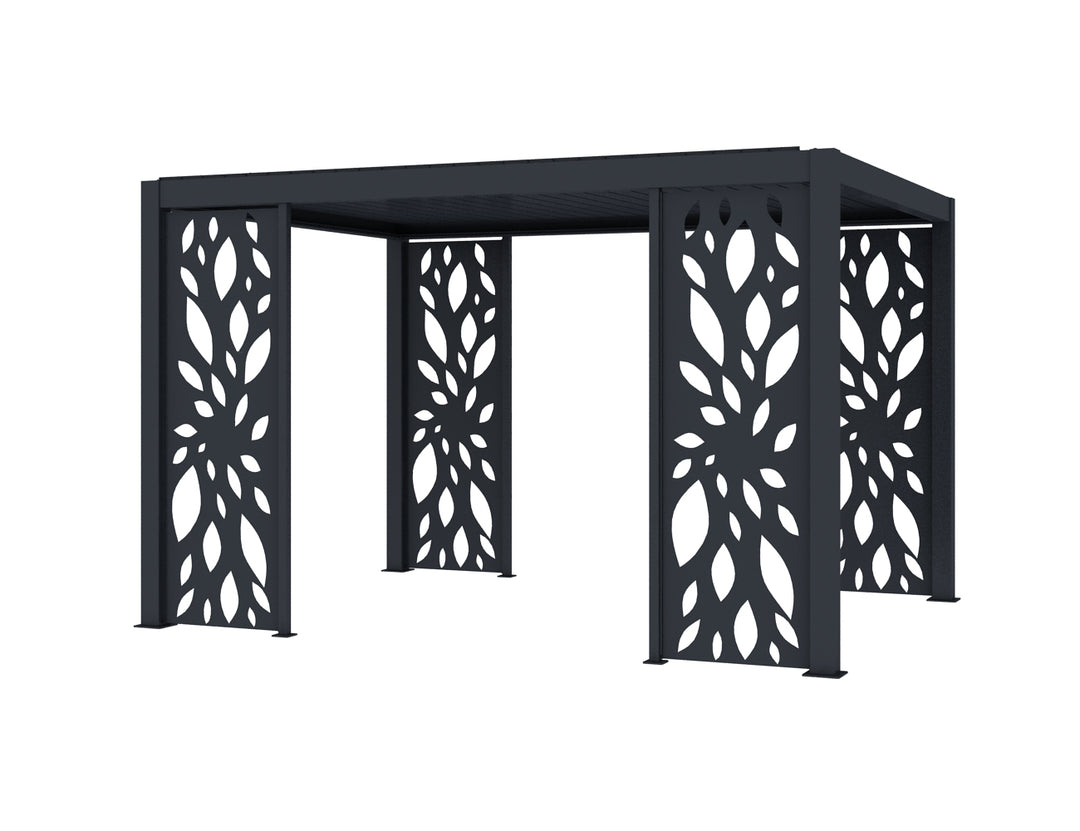 Baltic Freestanding Pergola Patterned Privacy Panel, Size: 0.740m, Colour: Charcoal