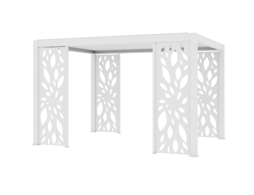 Baltic Freestanding Pergola Patterned Privacy Panel, Size: 0.740m, Colour: White