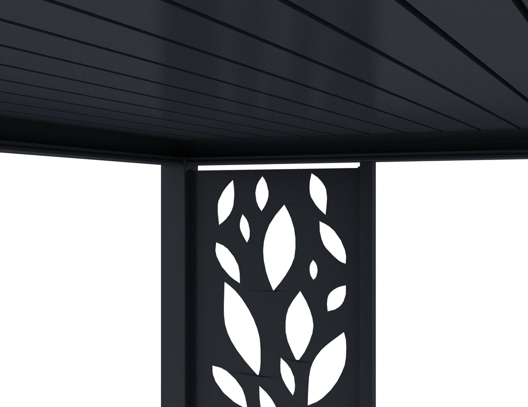 Waihi&Hahei Pergola Patterned Privacy Panel, Size: 0.812m, Colour: Charcoal