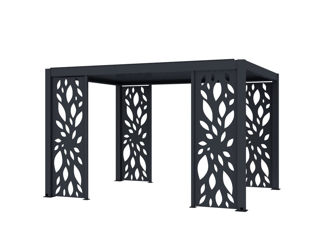Waihi&Hahei Pergola Patterned Privacy Panel, Size: 0.812m, Colour: Charcoal