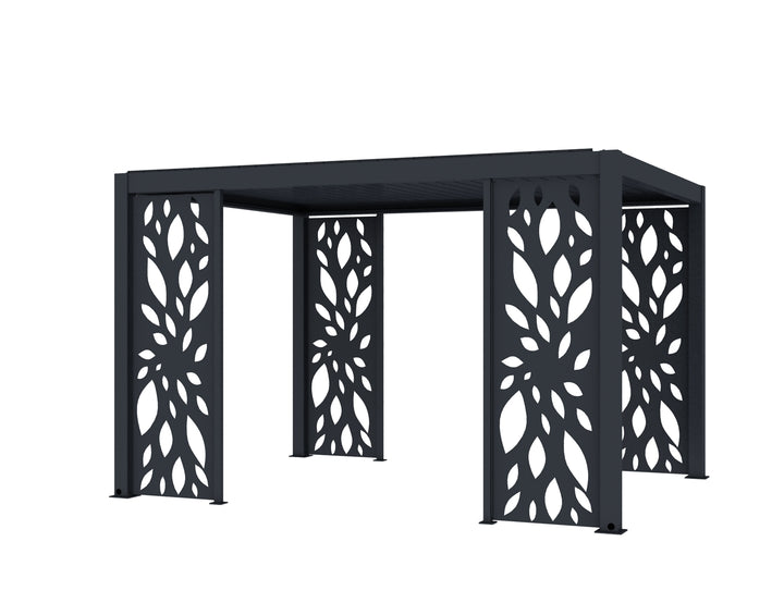 Waihi&Hahei Pergola Patterned Privacy Panel, Size: 0.812m, Colour: Charcoal