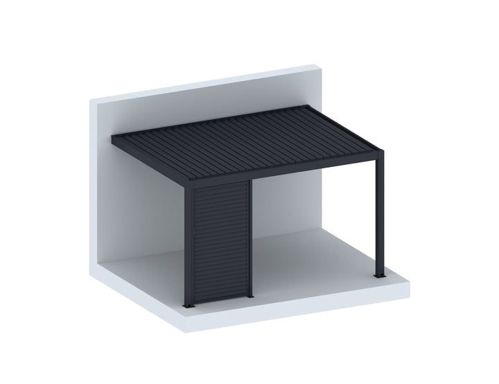 Baltic Wall Mounted Pergola Shutter Wall, Size: 0.74m, Colour: Black