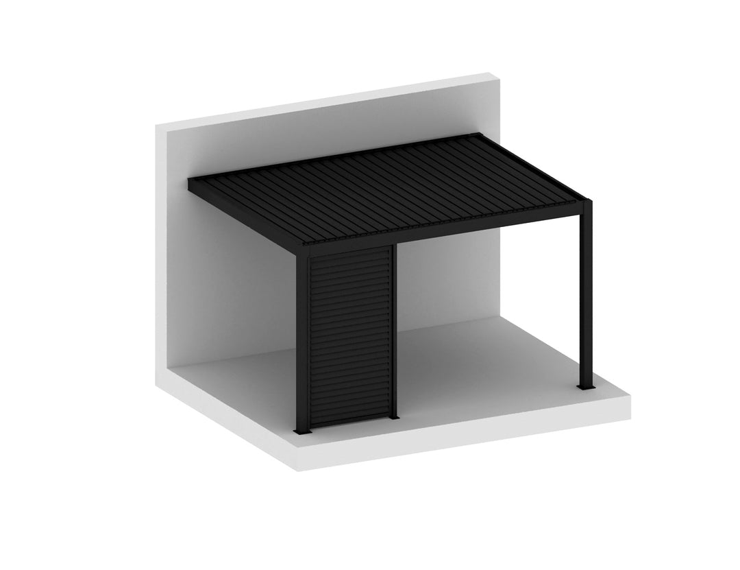 Tasman Wall Mounted Pergola Shutter Wall, Size: 1.115m, Colour: Black