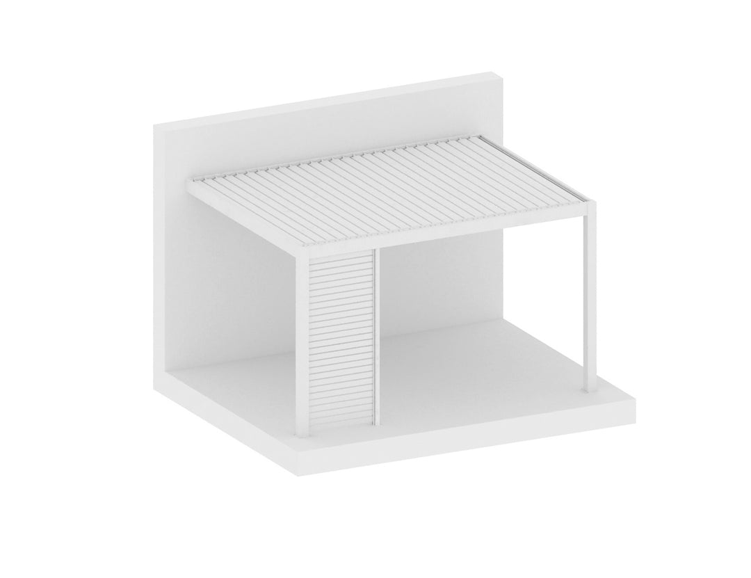 Caribbean Wall Mounted Pergola Slatted Privacy Wall, Size: 1.116m, Colour: White