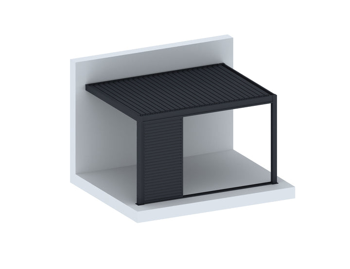 Tasman Wall Mounted Pergola Shutter Sliding Door, Size: 2.255m, Colour: Charcoal