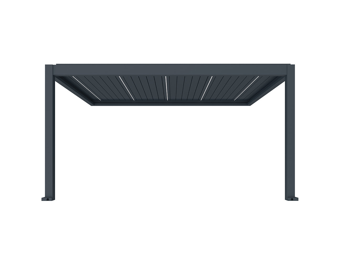 Tasman Motorised Wall Mounted Louvre Roof Aluminium Pergola, Size: 5 x 2.8m, Colour: Charcoal