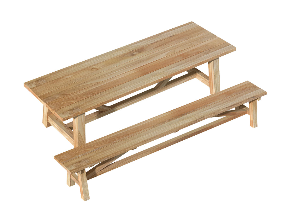 Titan Outdoor Teak Dining Set-2PCS, Size: 3m,