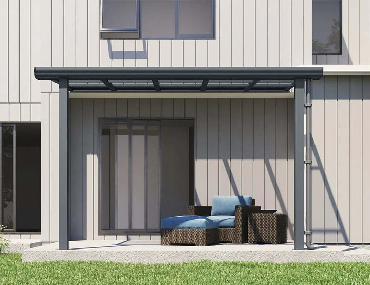 Urban Wall Mounted Patio Cover Collection, Size: 3 x 3m, Colour: White / Light Grey