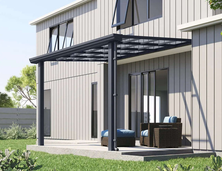 Urban Wall Mounted Patio Cover Collection, Size: 3 x 3m, Colour: White / Light Grey