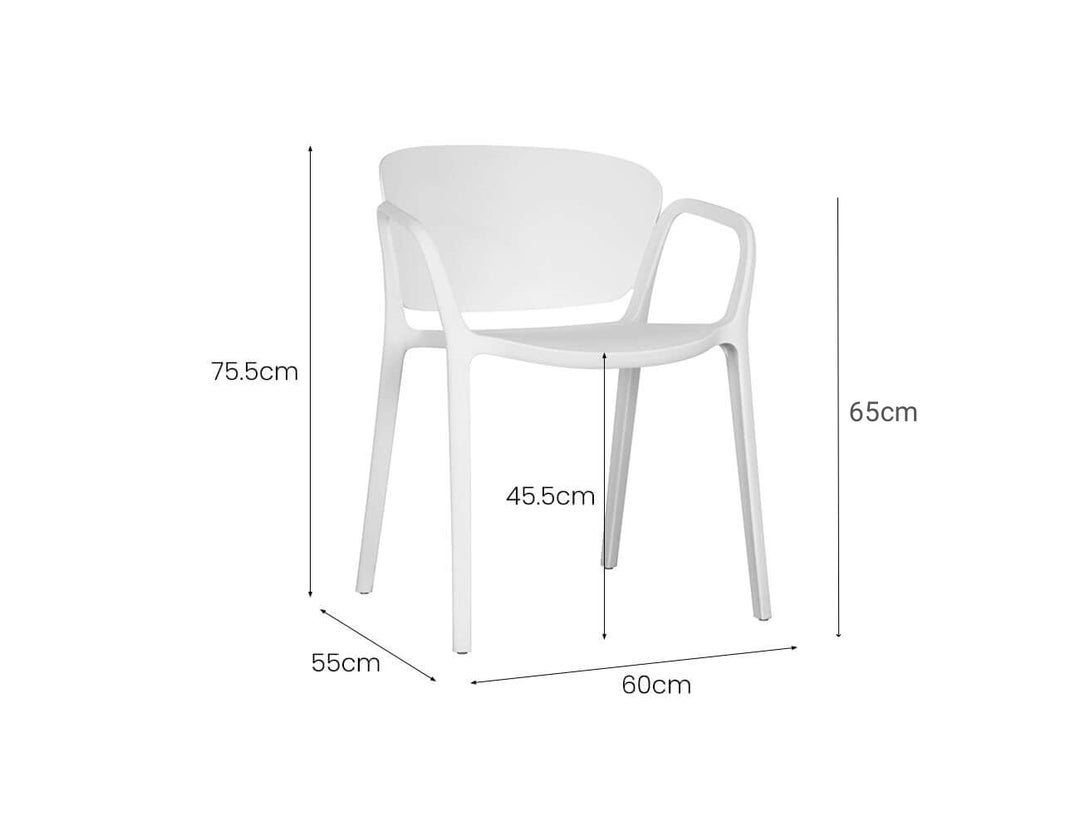 Andi Outdoor Patio Dining Armchair, Colour: White,