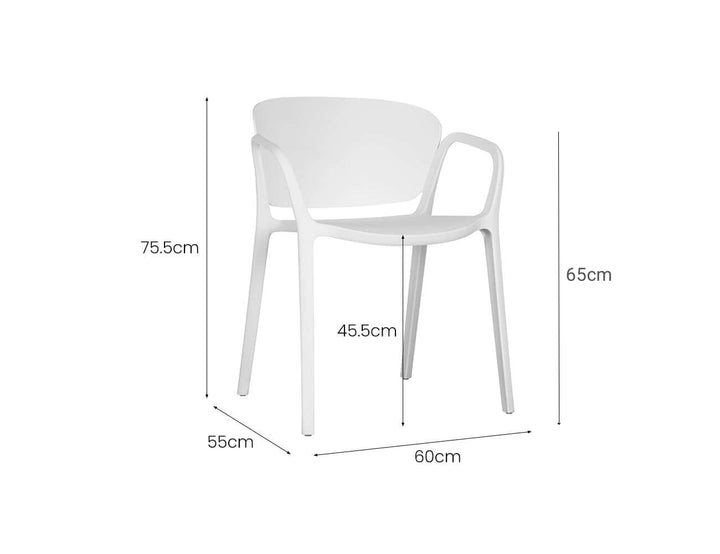 Andi Outdoor Patio Dining Armchair, Colour: White,