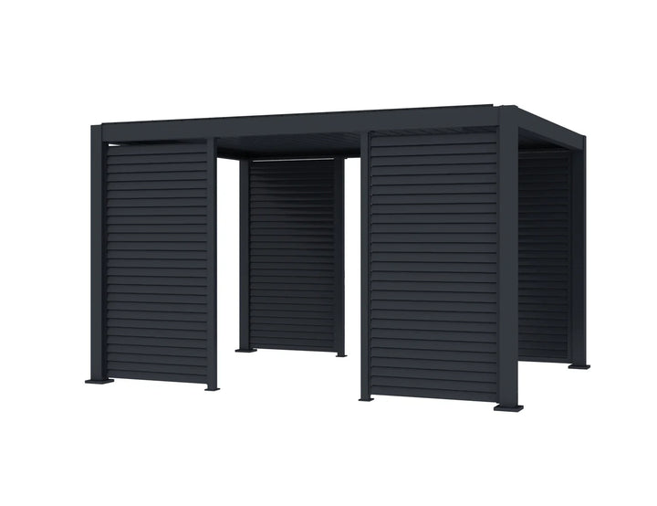 Atlantic & Caribbean Freestanding & Caspian Series Pergola Tongue and Groove Privacy Screen, Size: 1.116m, Colour: Charcoal