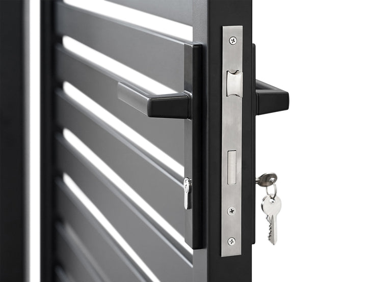Aluminium Slat Privacy Gate, Size: 1 x 1.8m, Colour: Black