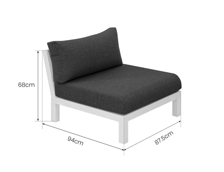 Newport Aluminium Outdoor Armless Chair, Colour: Grey