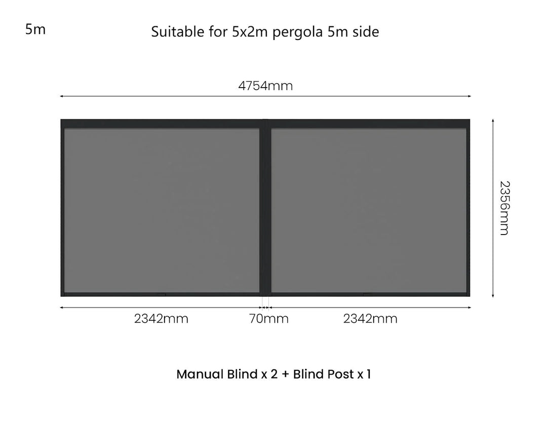 Retractable Shade Blind For Baltic Freestanding Pergola 2.0