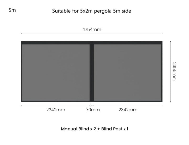 Retractable Shade Blind For Baltic Freestanding Pergola 2.0