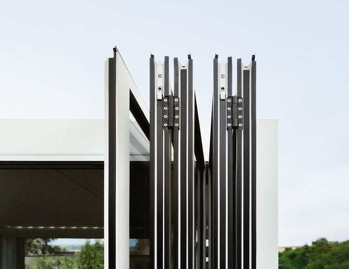Caribbean Freestanding Pergola Bifold Glass Door, Size: 2.5m, Colour: Black