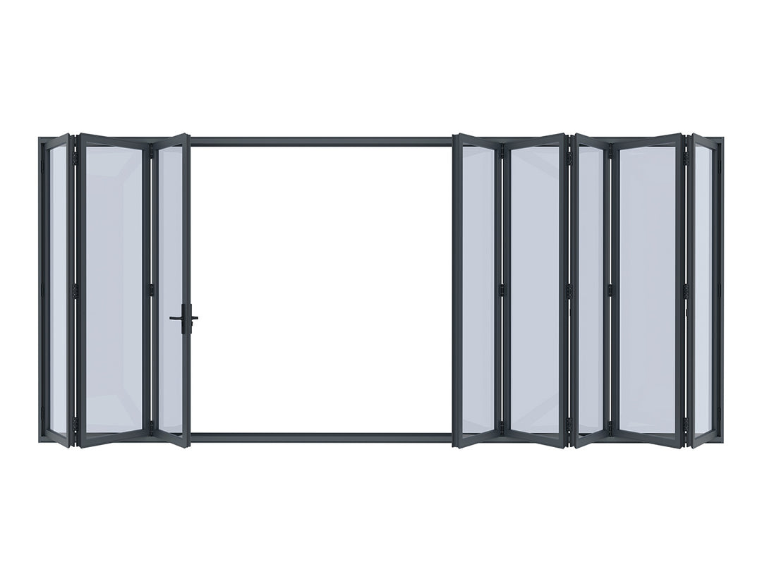Caribbean Freestanding Pergola Bifold Glass Door, Size: 2.5m, Colour: Black