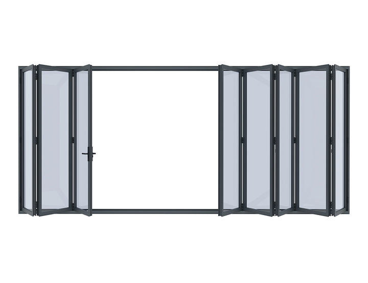 Caribbean Freestanding Pergola Bifold Glass Door, Size: 2.5m, Colour: Black