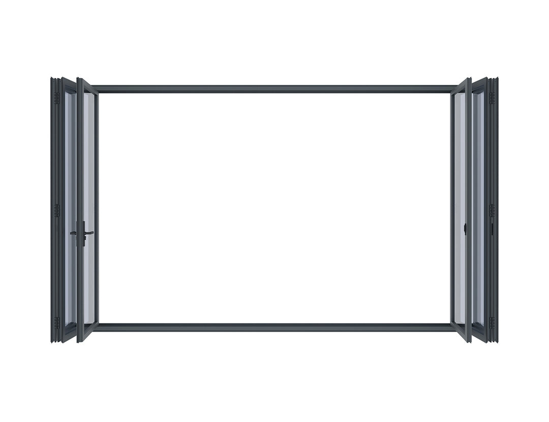 Caribbean Freestanding Pergola Bifold Glass Door, Size: 2.5m, Colour: Black