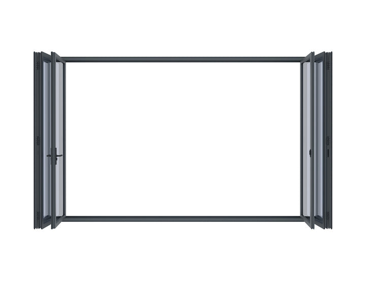 Caribbean Freestanding Pergola Bifold Glass Door, Size: 2.5m, Colour: Black