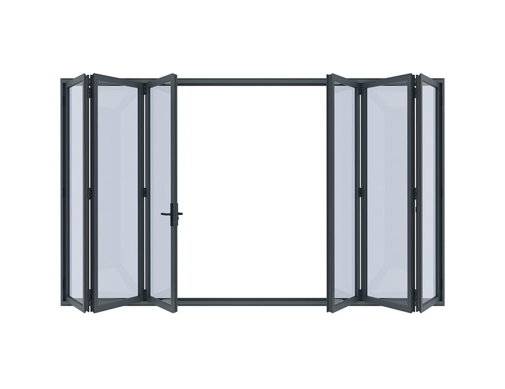 Caribbean Freestanding Pergola Bifold Glass Door, Size: 2.5m, Colour: Black