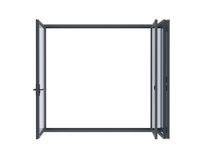 Caribbean Freestanding Pergola Bifold Glass Door, Size: 2.5m, Colour: Black