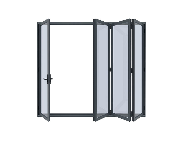Caribbean Freestanding Pergola Bifold Glass Door, Size: 2.5m, Colour: Black
