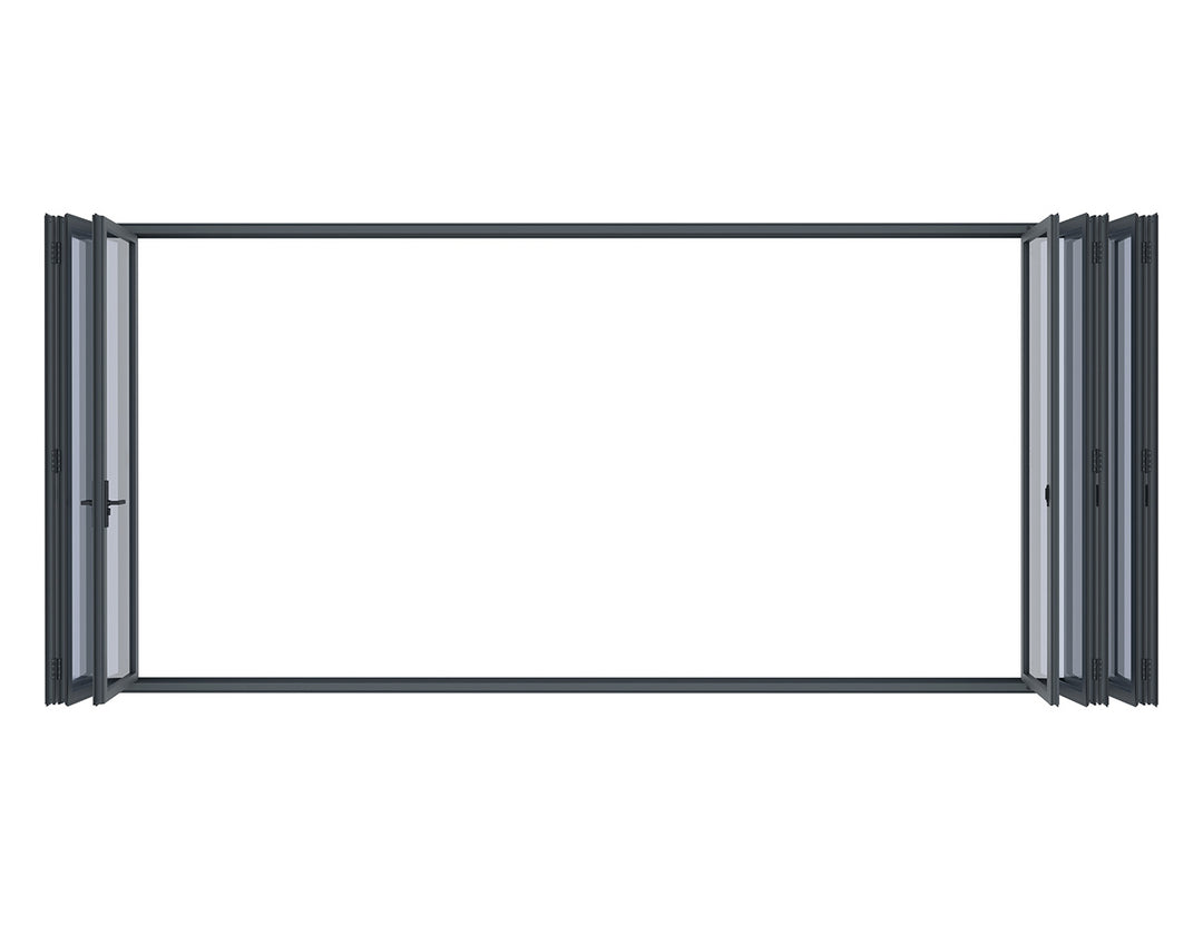 Caribbean Freestanding Pergola Bifold Glass Door, Size: 2.5m, Colour: Black