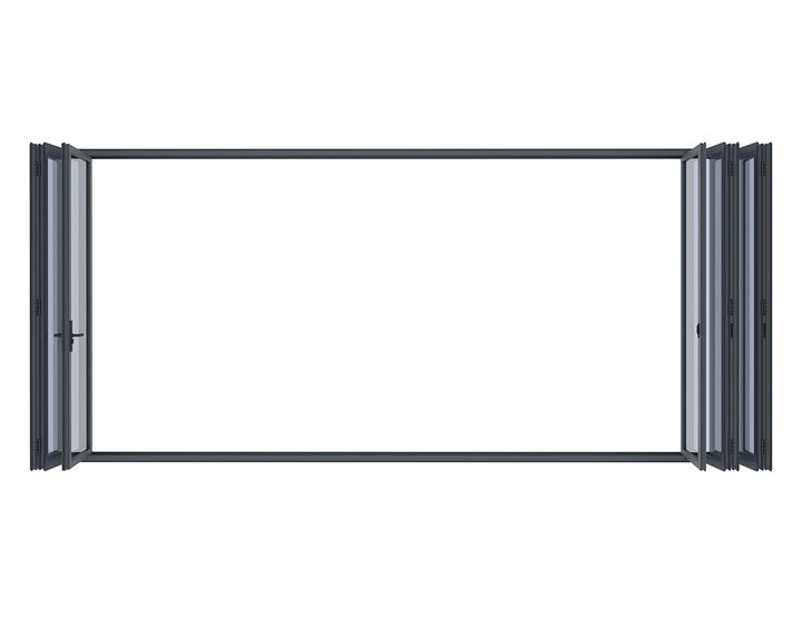Caribbean Freestanding Pergola Bifold Glass Door, Size: 2.5m, Colour: Black