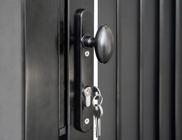 Aluminium Blade Gate, Size: 0.97 x 1.8m, Colour: Black