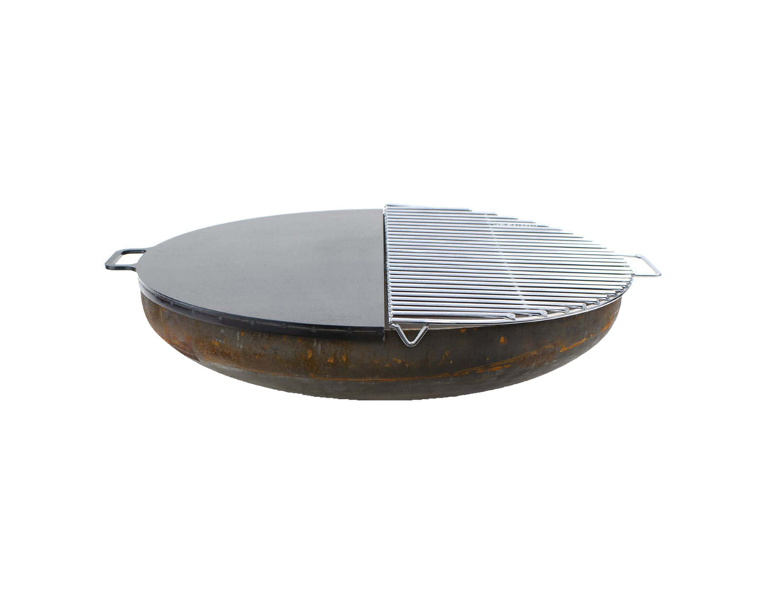 Corten Steel Fire Pit Bowl – 80cm Outdoor Brazier (Grill Accessories Not Included)