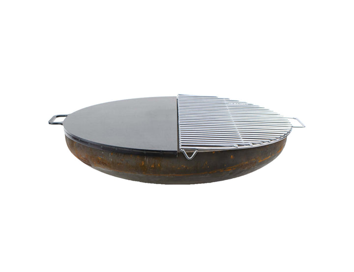 Corten Steel Fire Pit Bowl – 80cm Outdoor Brazier (Grill Accessories Not Included)