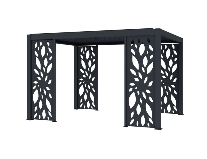 Atlantic & Caribbean Freestanding & Caspian Series Pergola Tongue and Groove Privacy Screen, Size: 1.116m, Colour: Charcoal